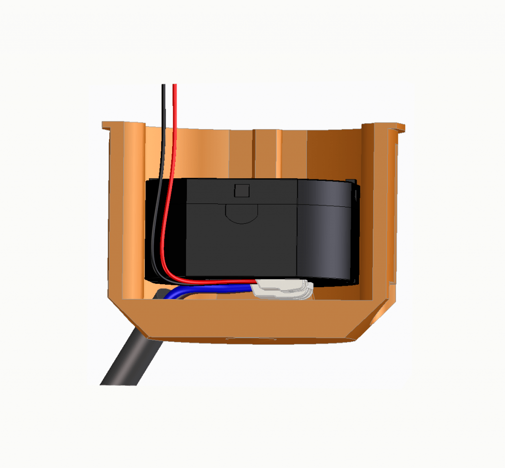 Unterputz Netzteil in Installationsdose verbaut