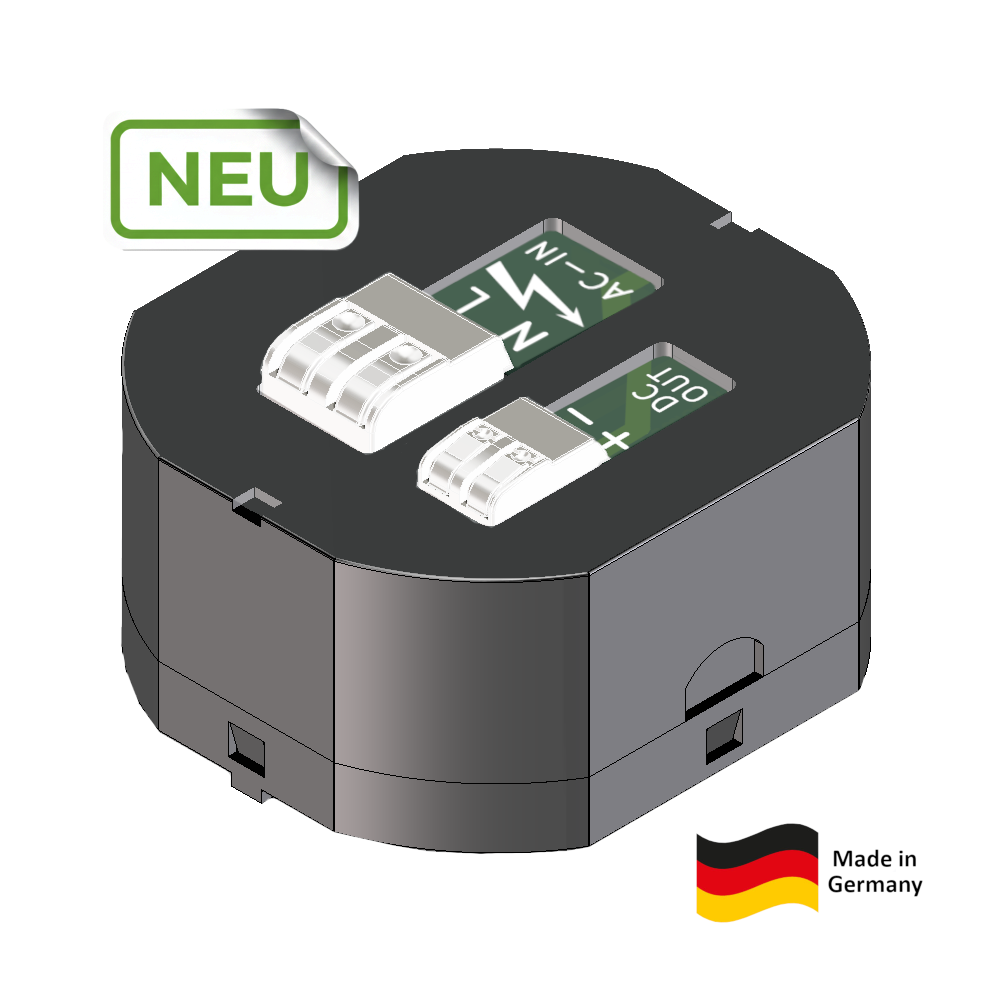 Unterputz Netzteil mit Federkraftklemmen