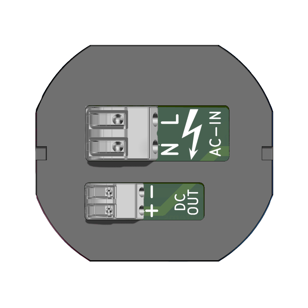 Unterputz Netzteil mit Federkraftklemmen